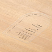 Selena minimalistische boog moderne bruiloft acryl uitnodigingen (Laagn)