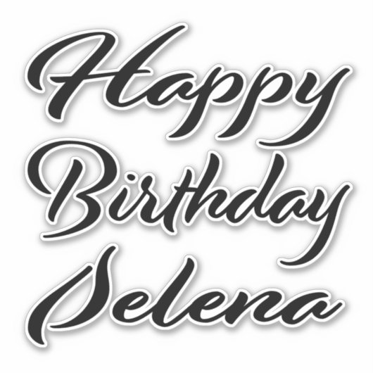 Selena Name Vorname black Sticker Geburtstag (Voorkant)