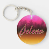 Selena Vorname Name golden pink Schlüsselanhänger Sleutelhanger (Voorkant)
