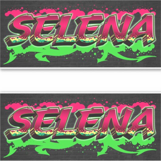 Selena Vorname Name Graffiti Aufkleber Sticker (Voorkant)