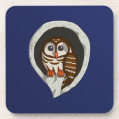 Selene de Uil Vierkante Onderzetter (Voorkant)