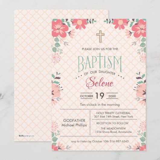 Selene Invitation twee Kaart (Voorkant / Achterkant)