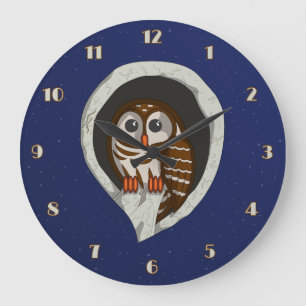 Selene the Owl Clock Grote Klok