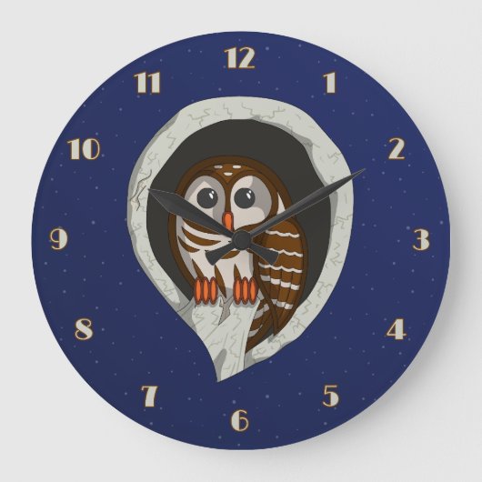 Selene the Owl Clock Grote Klok (Voorkant)