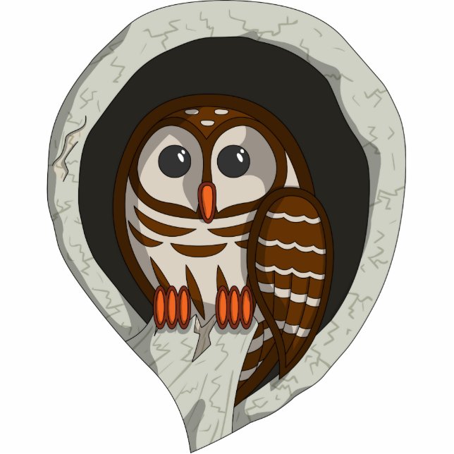 Selene the Owl Photo Sculpture Staand Fotobeeldje (Voorkant)