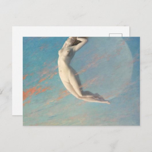 Selene van Albert Aublet 1880 vrouw en maan Briefkaart (Voorkant / Achterkant)