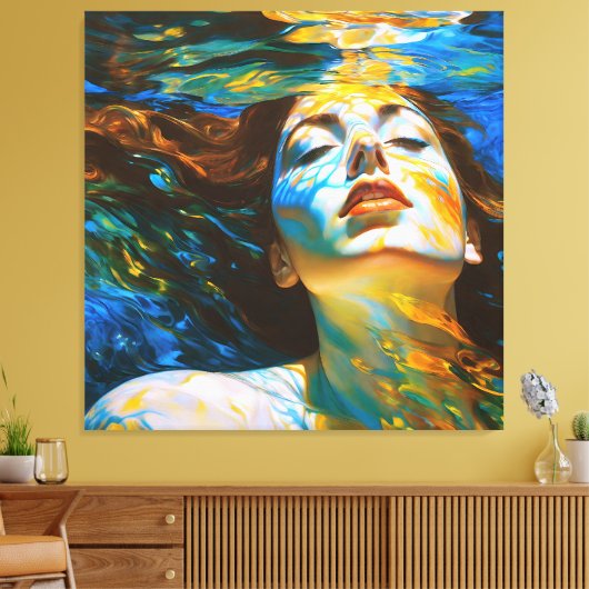 "Selene" - Vrouwen in het water Canvas Afdruk (Insitu (Woonkamer))