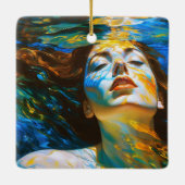 "Selene" - Vrouwen in het water Keramisch Ornament (Achterkant)