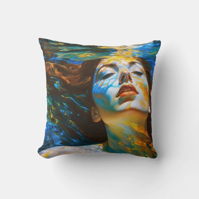 "Selene" - Vrouwen in het water Kussen (Voorkant)