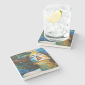 "Selene" - Vrouwen in het water Stenen Onderzetter (Zijkant)