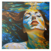 "Selene" - Vrouwen in het water Tegeltje (Voorkant)