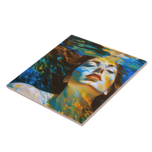 "Selene" - Vrouwen in het water Tegeltje (Zijkant)