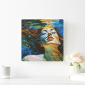 "Selene" - Vrouwen in het water Vierkante Klok (Huis)