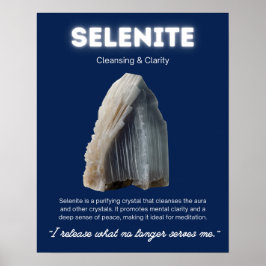 Seleniet Stone Crystal Betekenis Poster