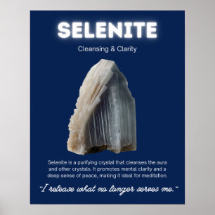 Seleniet Stone Crystal Betekenis Poster