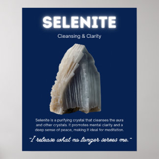 Seleniet Stone Crystal Betekenis Poster