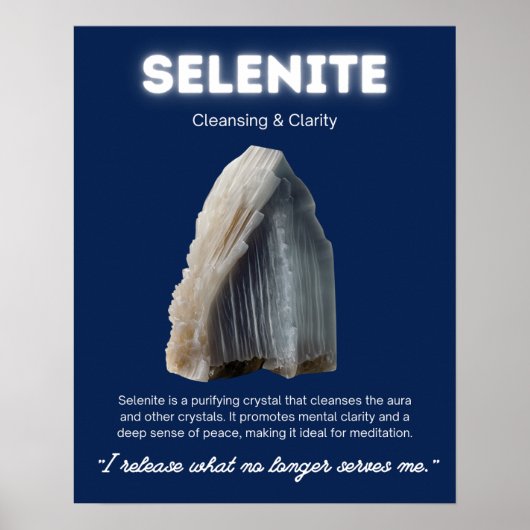 Seleniet Stone Crystal Betekenis Poster (Voorkant)
