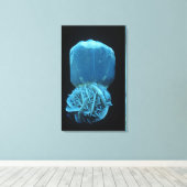 Selenietvorm van gips, een fluorescerend mineraal  canvas afdruk (Insitu (Houten vloer))