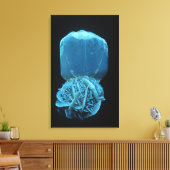 Selenietvorm van gips, een fluorescerend mineraal  canvas afdruk (Insitu (Woonkamer))