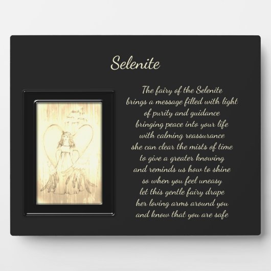 Selenite Crystal Fairy Fotoplaat (Voorkant)