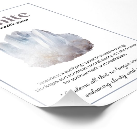 Selenite Crystal Meaning Poster (Hoek)