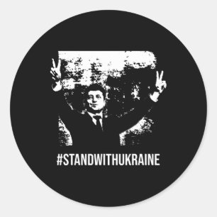 Selenskyj Sta Met Oekraine Stop Oorlog Steun Oekra Ronde Sticker
