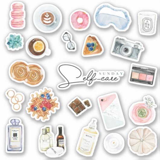 Self Care Aesthetics Lifestyle Bullet Journal Sticker (Voorkant)