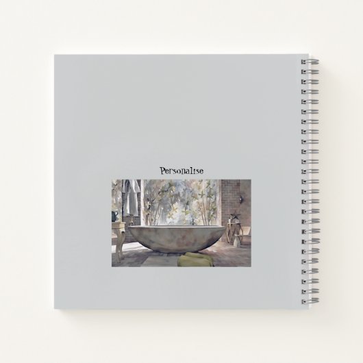 Self Care Badkuip Bubbels Persoonlijk Grijs Dagboe Notitieboek (Achterkant)
