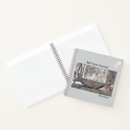 Self Care Badkuip Bubbels Persoonlijk Grijs Dagboe Notitieboek (Binnen)