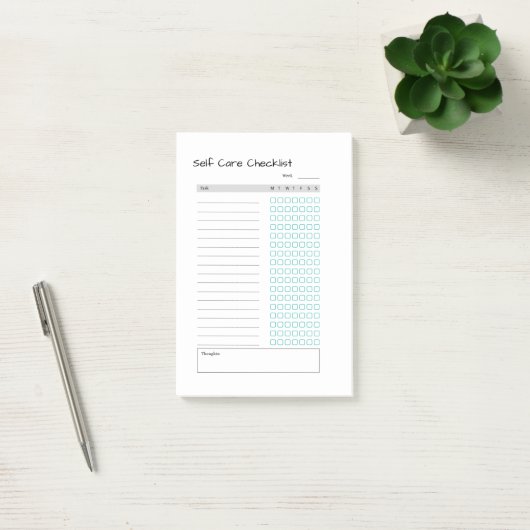 Self Care Checklist Aangepaste briefhoofd Post-it® Notes (Kantoor)