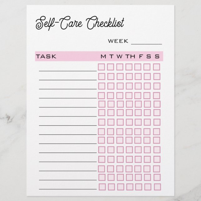 Self-Care Checklist Briefhoofd (Voorkant)