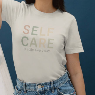 Self Care, Cozy Typography, Warm Aesthetic T-shirt
