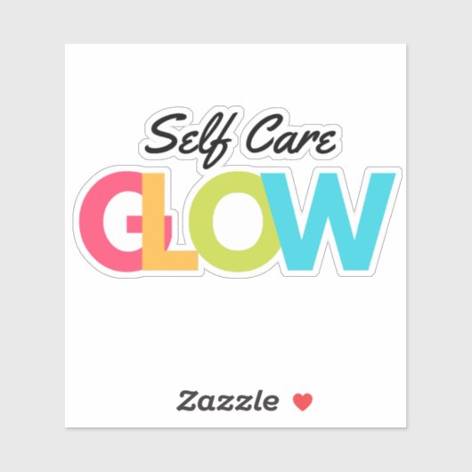 Self Care Glow Mental Health Journal Sticker (Vel)