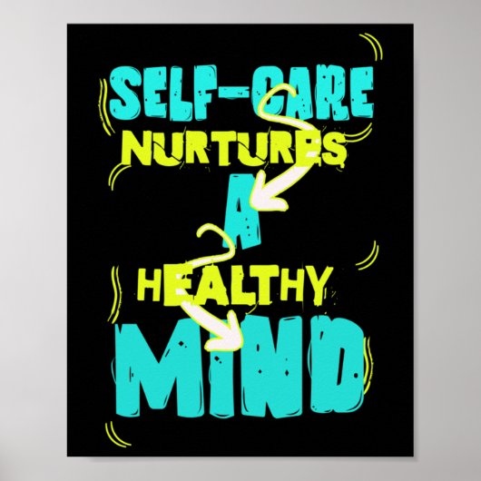 Self Care Healthy Mind Sticker Poster (Voorkant)