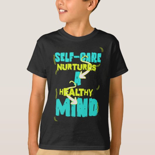 Self Care Healthy Mind Sticker T-shirt (Voorkant)