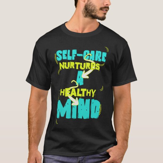 Self Care Healthy Mind Sticker T-shirt (Voorkant)