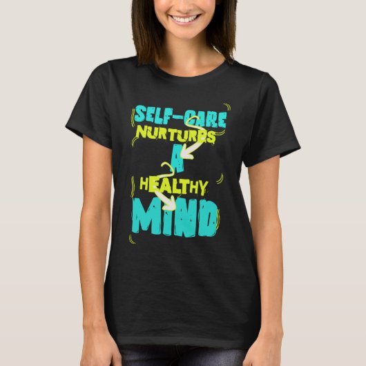 Self Care Healthy Mind Sticker T-shirt (Voorkant)