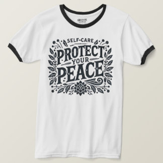 Self-Care Protect Peace Mannen Ringer T-shirt