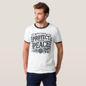 Self-Care Protect Peace Mannen Ringer T-shirt (Voorkant volledig)