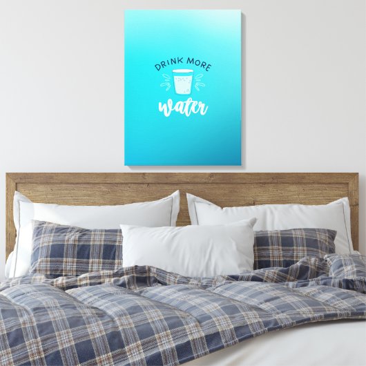 Self Care Tip - Drink meer water Canvas Afdruk (Insitu (Slaapkamer))