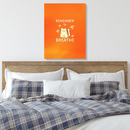 Self Care Tip - Vergeet niet om te ademen Canvas Afdruk (Insitu (Slaapkamer))