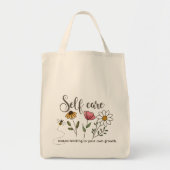 Self Care Wildflower Tote Bag (Voorkant)