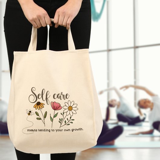 Self Care Wildflower Tote Bag