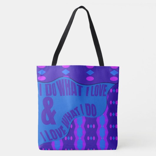Self Expression Purple Blue Patterned Tote Bag (Voorkant)