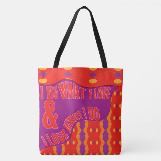 Self Expression Purple Orange Patterned Tote Bag (Voorkant)
