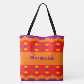 Self Expression Purple Orange Patterned Tote Bag (Achterkant)