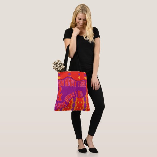 Self Expression Purple Orange Patterned Tote Bag (Op model)