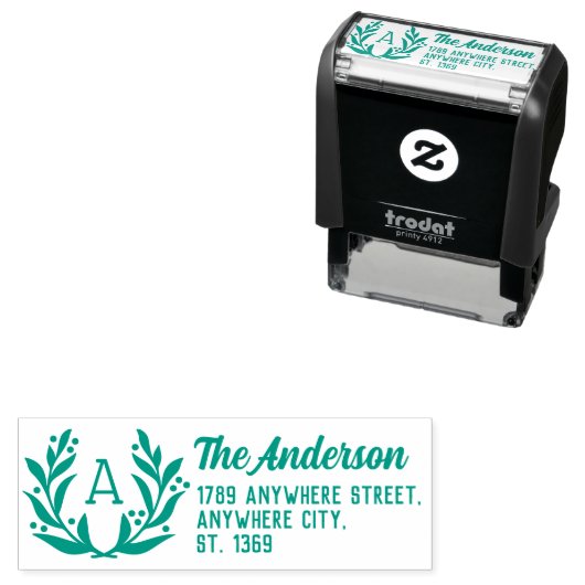 Self Inking Retouradres Stempel met krans (In situ)