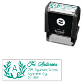 Self Inking Return Address Stamp with wreath Zelfinktende Stempel (In situ)