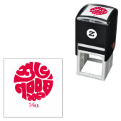 Self Inking Rubber Stamp red Zelfinktende Stempel (In situ)